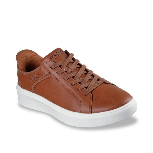SKECHERS Court Break Cognac Leather Slip-ins Sneaker Men\'s Size 8.5 main image 4